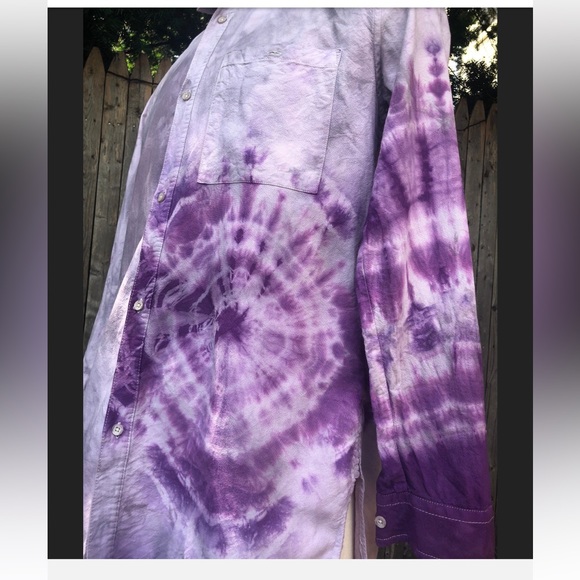 Your Neighbors 1 of 1 tie-dye tunic style shirt Purpla graze MED - Picture 3 of 11
